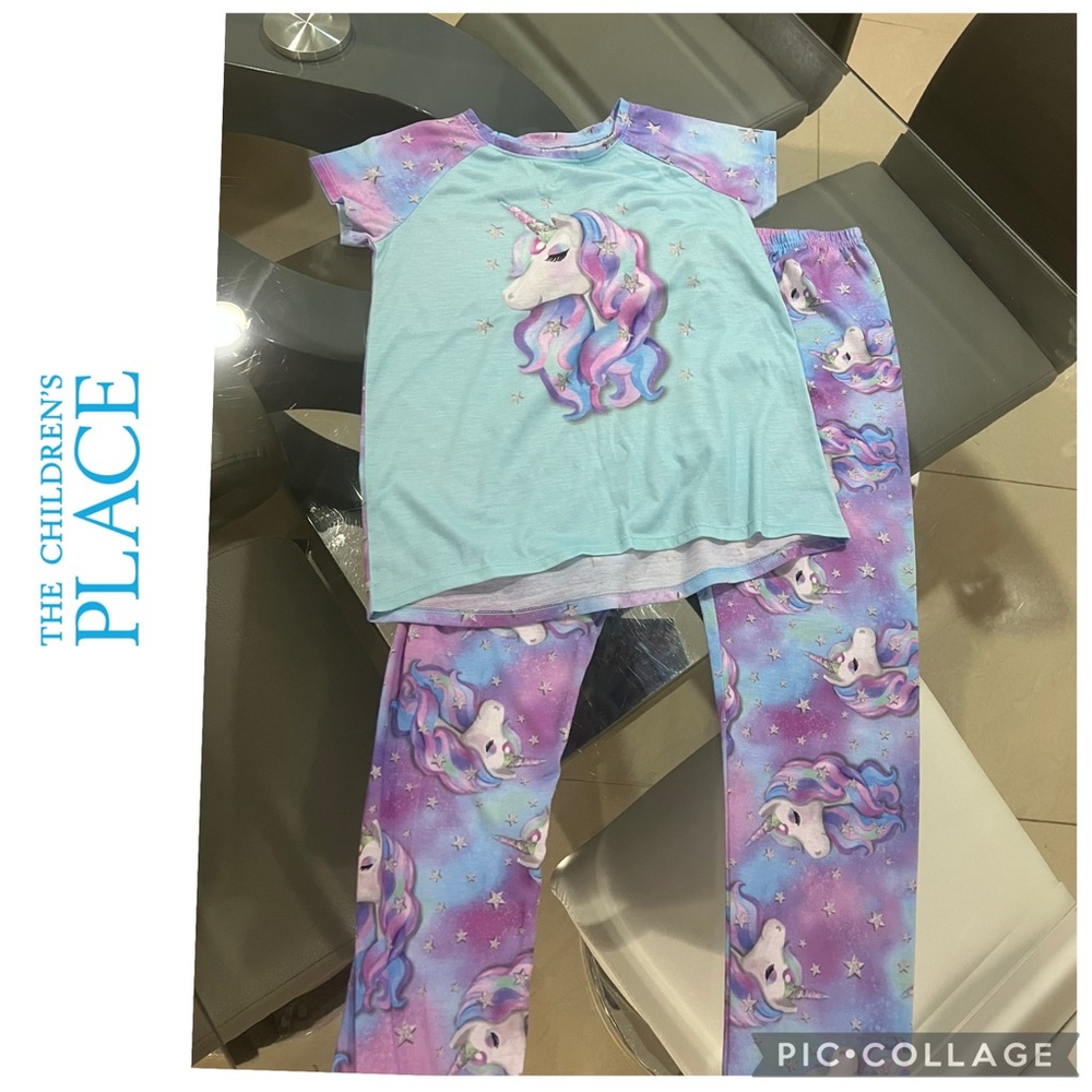 NWT The Children's Place Girls' unicorn Pajama Set SIZE 12